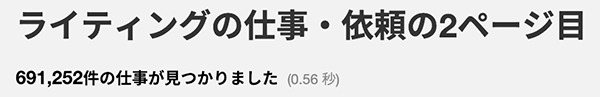 ライティング関連の仕事依頼件数