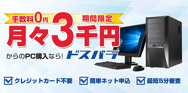 分割手数料は48回までドスパラが負担