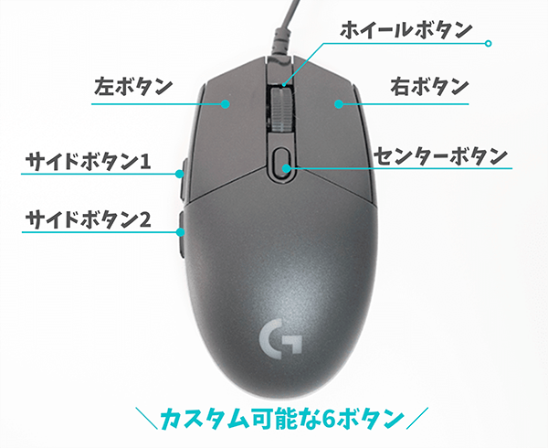 G203は6ボタンのゲーミングマウス