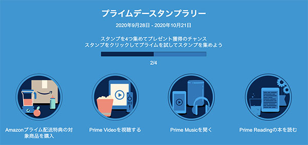 プライムデースタンプラリーの進捗状況