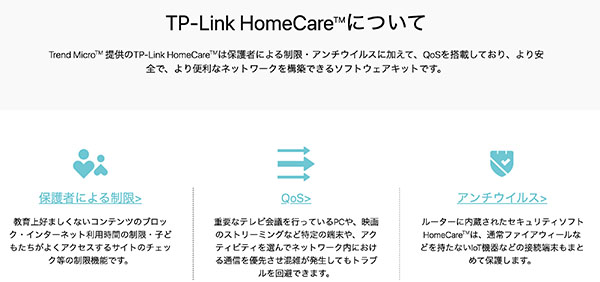 TP-Link HomeCareについて