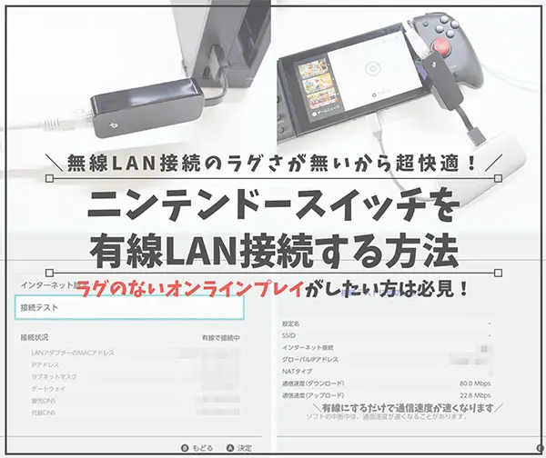 遅延解消 ニンテンドースイッチを有線lan接続する方法 無線lan接続のラグさが無いから超快適 はせぽん