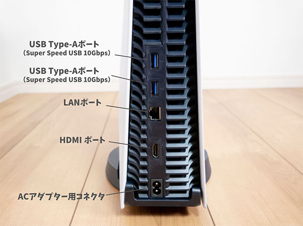 PS5背面のインターフェース