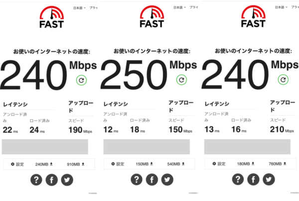 2階にルーター設置、2階で測定